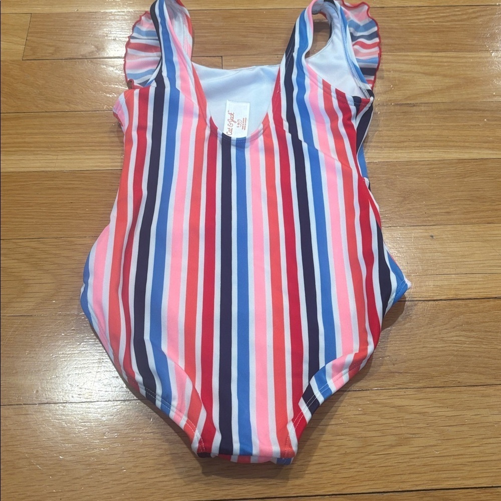 Cat & Jack Striped Kids Swimsuit - Red, Blue, Pink - Picture 4 of 4